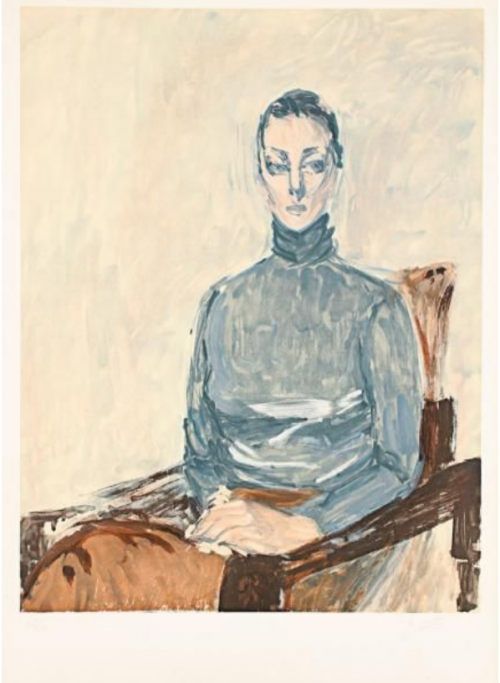 ArtChart | Woman in blue, seated by Nasser Assar