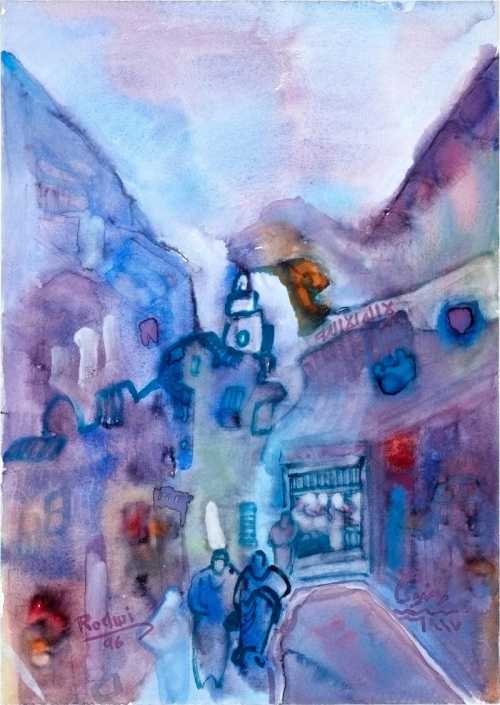 ArtChart | Untitled (Street Scene) by Abdulhalim Radwi created on 1996 ArtChart | Untitled (Street Scene) by Abdulhalim Radwi
