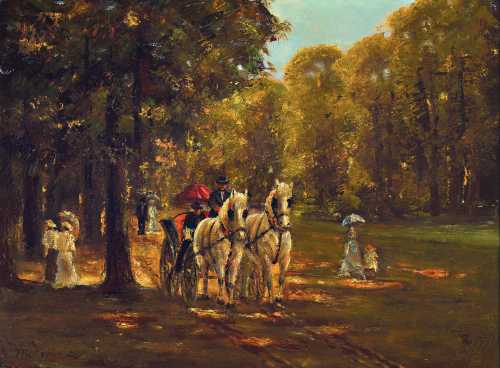 ArtChart | Carriage and walkersin park by Hamid Mehrnia