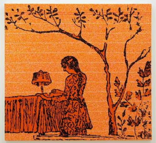 ArtChart | Girl writing under a tree by Farhad Moshiri