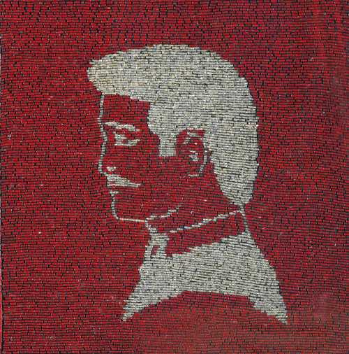 ArtChart | Silver Portrait on Red 2 by Farhad Moshiri