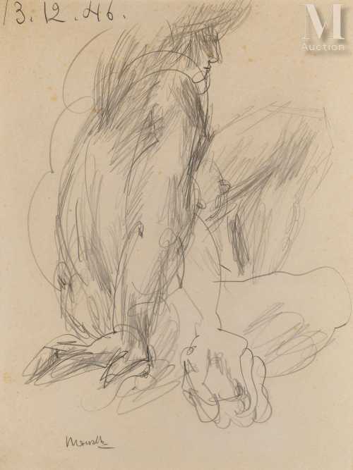 ArtChart | Seated Nude from Behind by Fikret Moualla