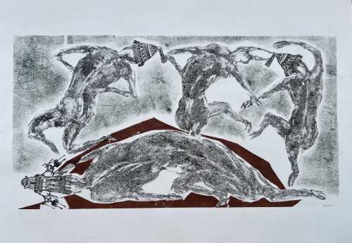 آرتچارت | دو رقصنده با پوشش سر از النا کاشانیان