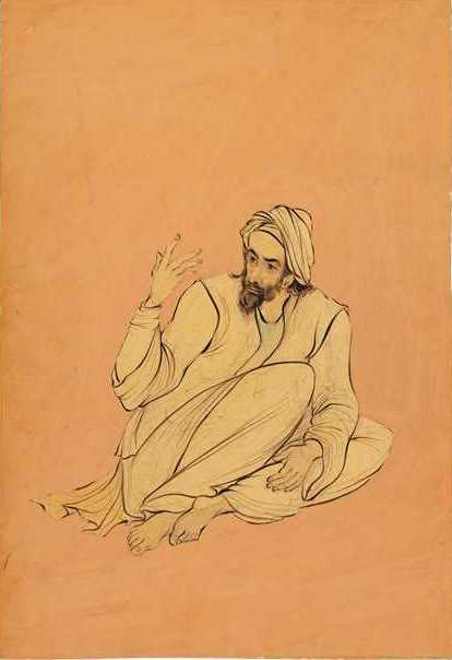 ArtChart | A SEATED PORTRAIT OF A LEARNED BEARDED MAN by Hossein Behzad