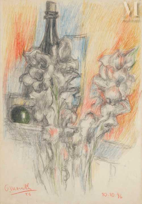 ArtChart | Still Life with Gladioli by Fikret Moualla created on 1946 ArtChart | Still Life with Gladioli by Fikret Moualla