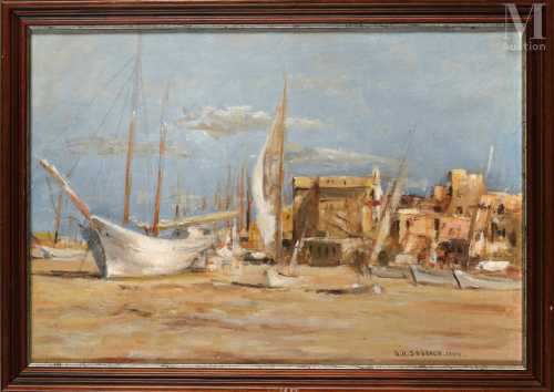 ArtChart | Boats on the Nile by Georges Hanna Sabbagh
