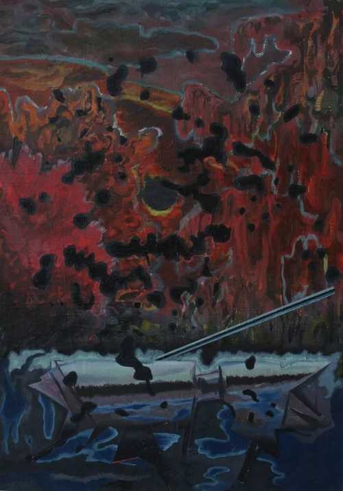 ArtChart | Visitors Beneath the Crimson Willows by Ghazal Khatibi