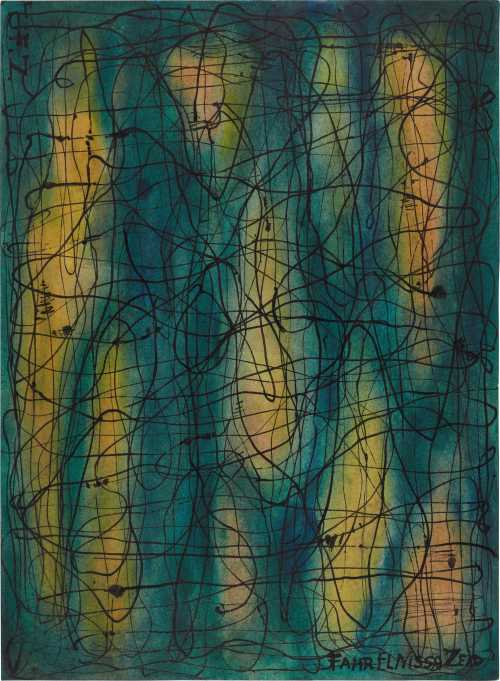 آرتچارت | بدون عنوان (انتزاعی سبز) از فخر النساء زيد