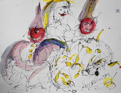 آرتچارت | سه فیگور دلقک کاریکاتوری عجیب و غریب از اردشیر محصص