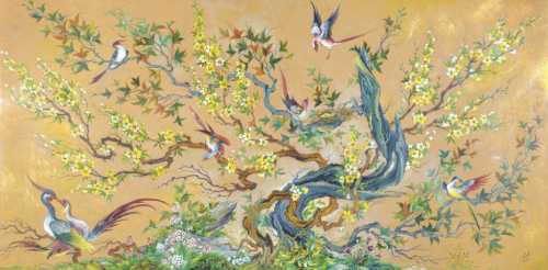 ArtChart | Flower and birds by Mahmoud Farshchian