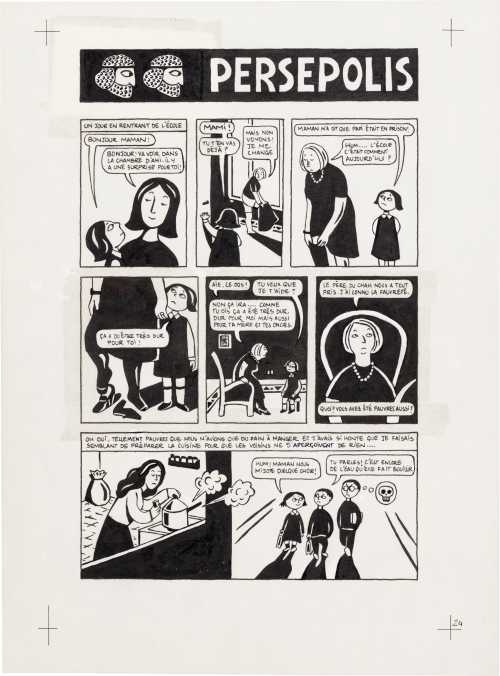 ArtChart | Persepolis (Original Book Art, page 24) by Marjane Satrapi