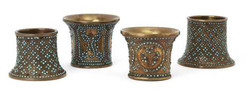 ArtChart | Four turquoise-set brass ghalians, Iran, 19th century by Unknown Artist