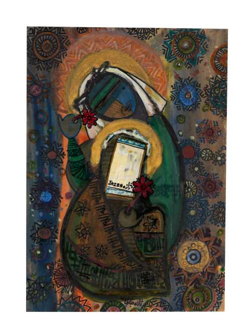 ArtChart | Woman With a Veil and Flowers by Jazeh Tabatabai