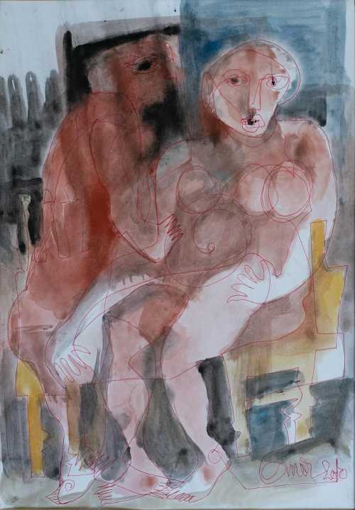 ArtChart | Two Seated Figures by Omar El-Nagdi