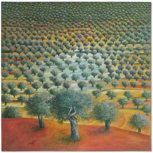 ArtChart | Olive Tree Grove by Sliman Mansour