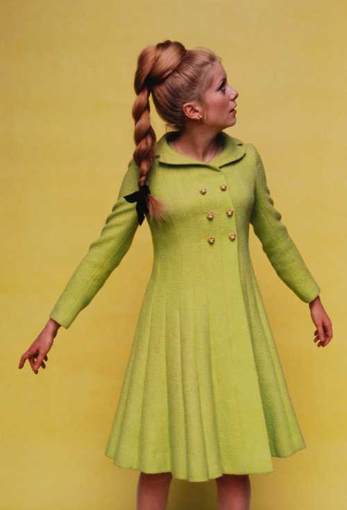 ArtChart | Catherine Deneuve Studio Portrait in Green Coat Dress by Shahrokh Hatami