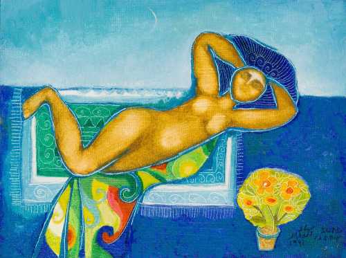 ArtChart | Untitled (Lady in the Sun) by Saud Al-Attar