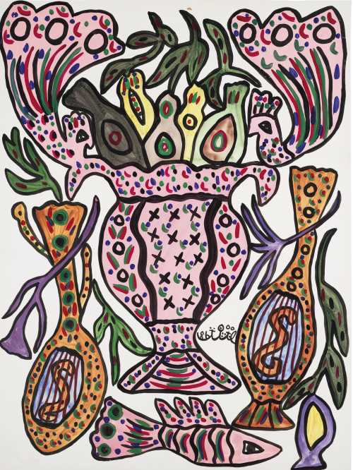 آرتچارت | بدون عنوان (گلدان رز) از باية محي الدين‎