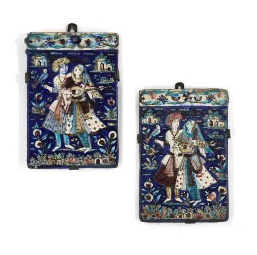 ArtChart | A pair of Qajar moulded pottery tiles, Iran, 19th century by Unknown Artist