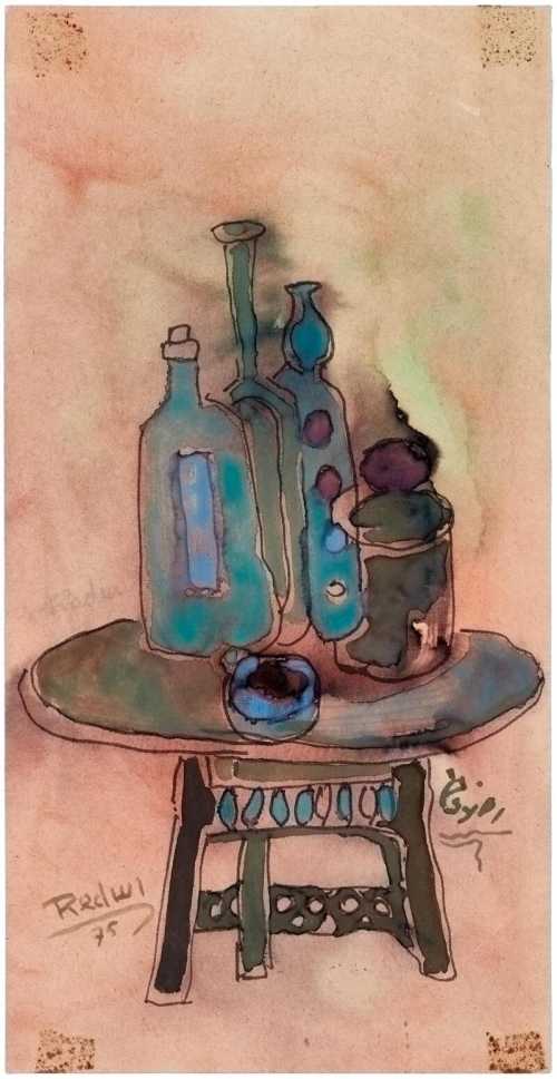 ArtChart | Untitled (Bottles on Table) by Abdulhalim Radwi