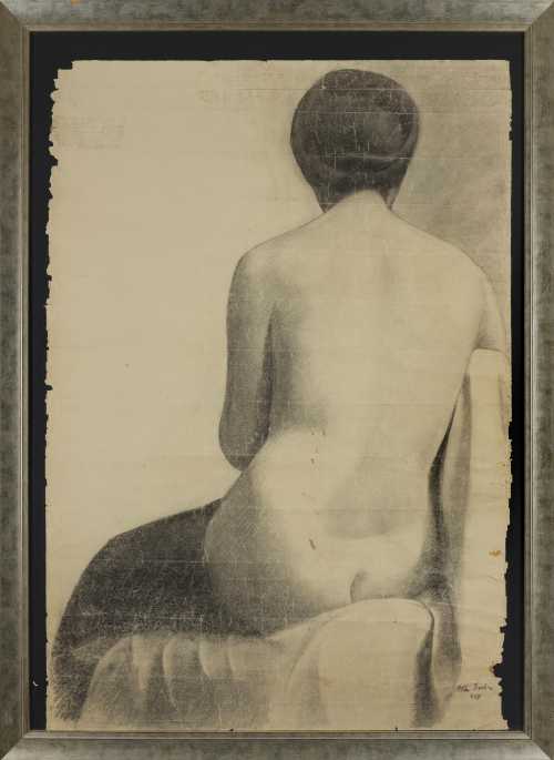 ArtChart | Seated Nude from Behind by Atta Sabri