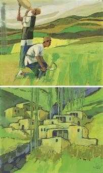 ArtChart | 1) Workers Houses; 2) Workers in the Fields by Parviz Kalantari
