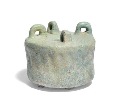 ArtChart | A Kashan turquoise glazed pottery inkwell, 12th century, Iran by Unknown Artist