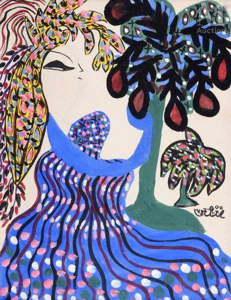 ArtChart | Woman Picking Dates by Fatma Baya