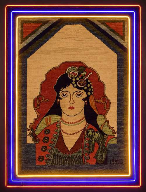 ArtChart | Farangi Woman on Persian Carpet II by Parviz Tanavoli
