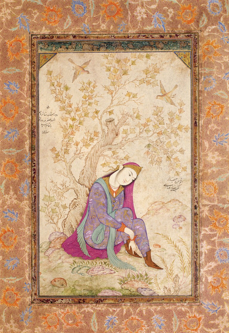 پرتره دختر نشسته (قرن 11ه. ق)، رضا عباسی